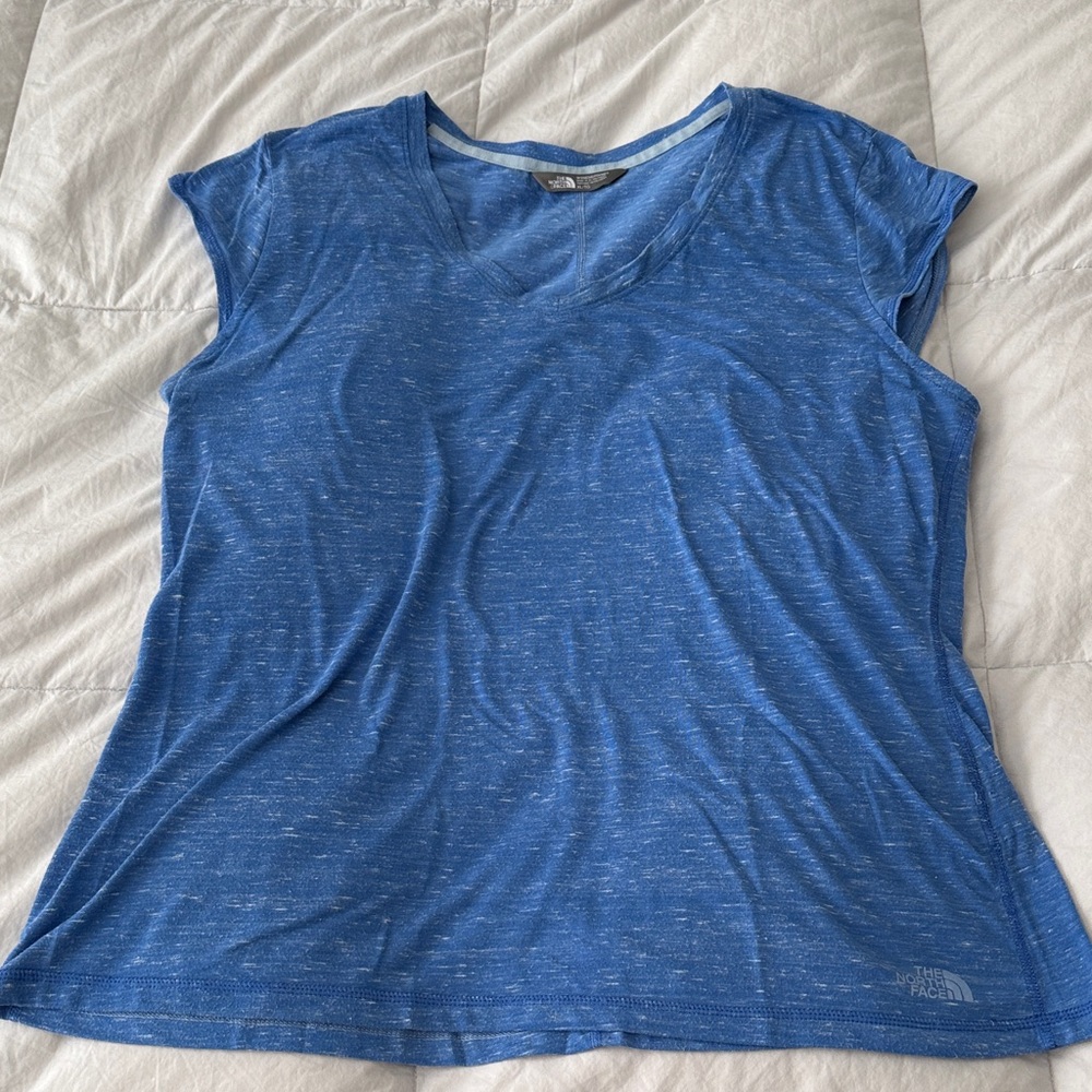 The North Face Women's Heathered Blue Short Sleeve Tee